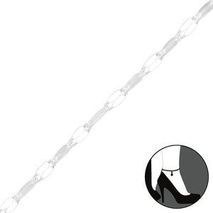 Sterling Silver Flat Chain Anklet